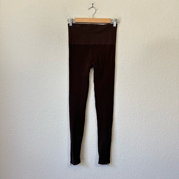 SPANX Look at Me Now Seamless Shapewear Leggings Ankle Zip in Brown - Picture 5 of 9